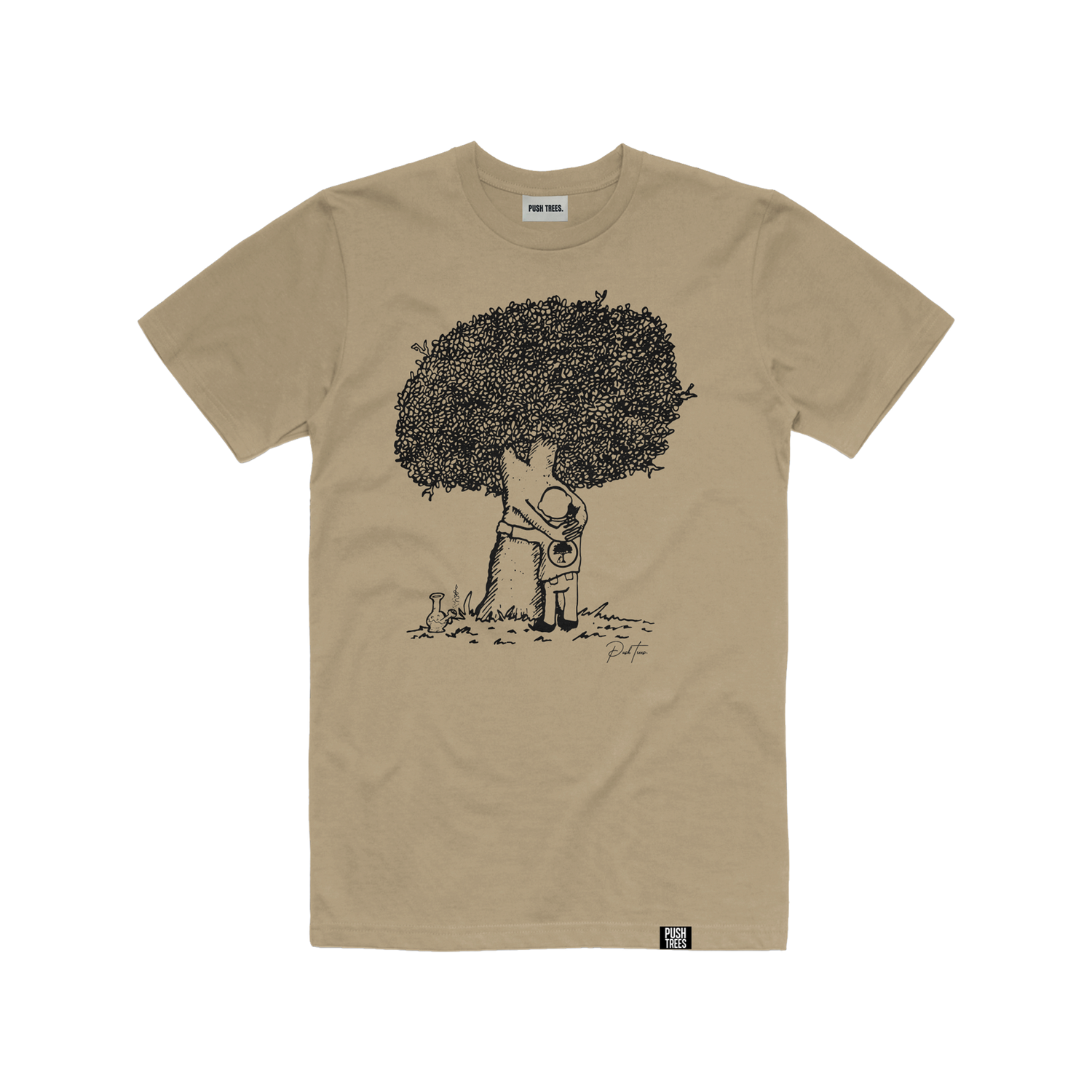 Hug Trees Tee (Light Brown)